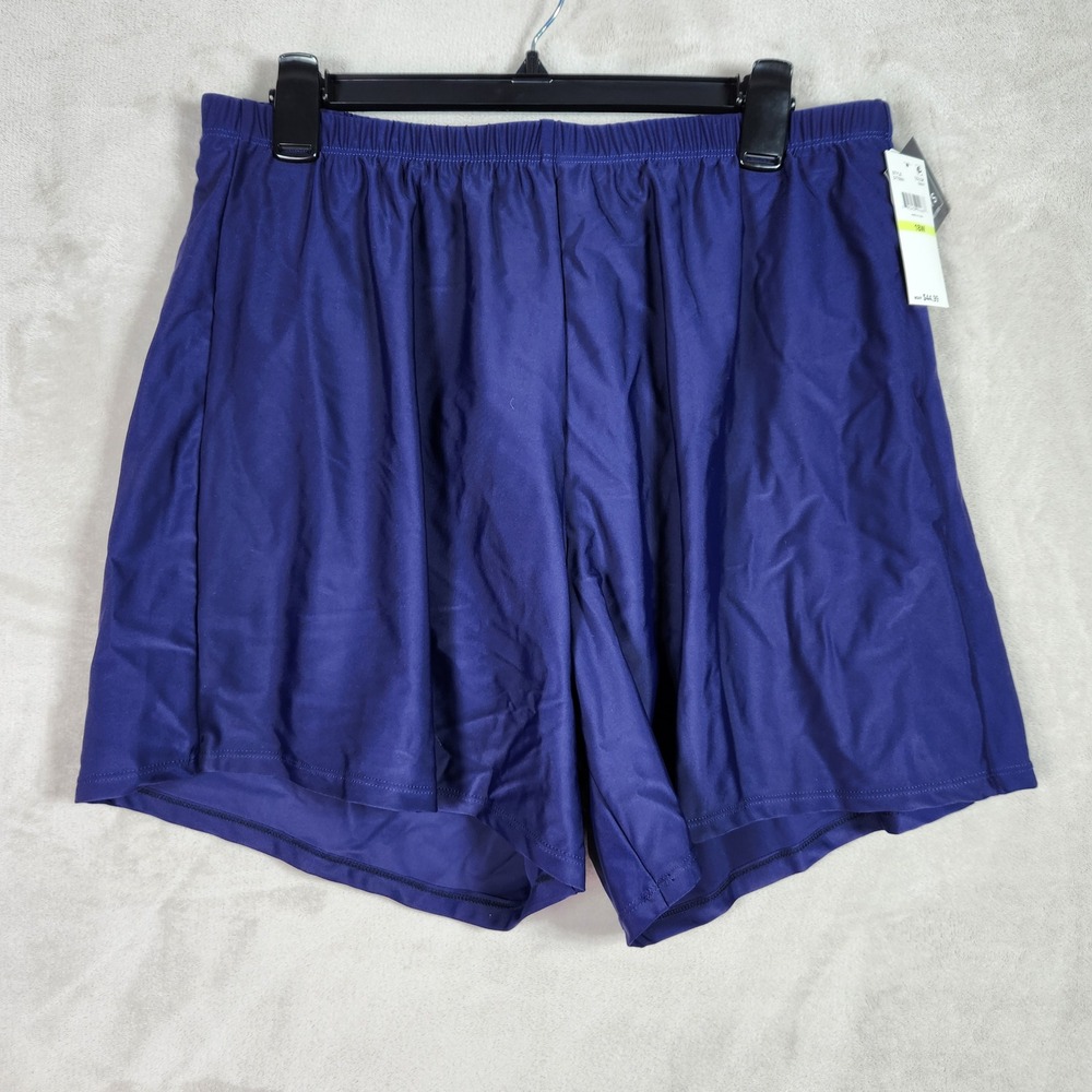Island Escape Woman Navy Thigh Minimizer Swim Shorts‎ Plus Size 18W D770063 NWT